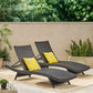 Outdoor Wicker Chaise Lounges, Set Of 2