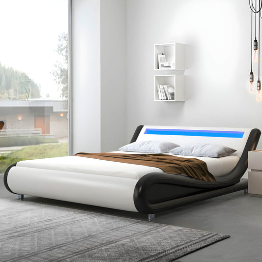 Upholstered Modern Full Size Platform Bed