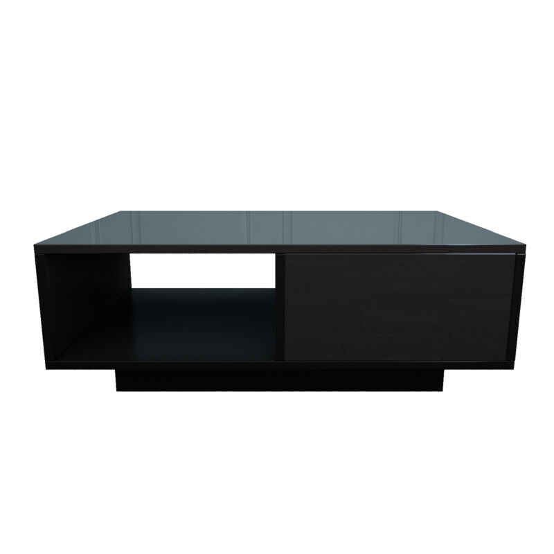 Black Coffee Table with Storage and LED Lightning