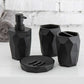 4 Piece Black Resin Bathroom Accessories Set